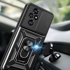 Honor 200 Pro Kılıf Magnetik Standlı Kamera Korumalı Sürgülü Vega Kapak