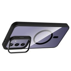 Samsung Galaxy S24 Plus Kılıf Standlı ve Kamera Lens Hediyeli Kablosuz Şarj Özellikli Etro Kapak