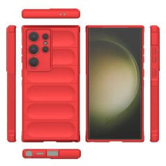 Samsung Galaxy S24 Ultra Kılıf Esnek TPU Oyuklu Arka Yüzey Tasarımlı Etnik Silikon Kapak