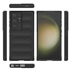 Samsung Galaxy S24 Ultra Kılıf Esnek TPU Oyuklu Arka Yüzey Tasarımlı Etnik Silikon Kapak