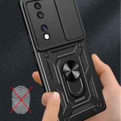 Honor 70 Kılıf Magnetik Standlı Kamera Korumalı Sürgülü Vega Kapak