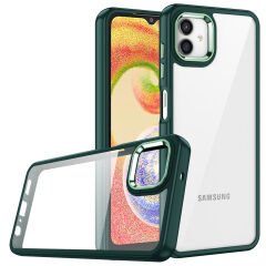 Samsung Galaxy A04E Kılıf Kamera Çıkıntılı Arkası Şeffaf Köşeleri Parlak Renkli Işlemeli Flora Kapak