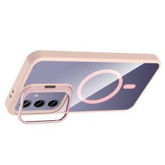 Samsung Galaxy S25 Plus Kılıf Standlı ve Kamera Lens Hediyeli Kablosuz Şarj Özellikli Etro Kapak