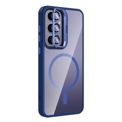 Samsung Galaxy S25 Plus Kılıf Standlı ve Kamera Lens Hediyeli Kablosuz Şarj Özellikli Etro Kapak