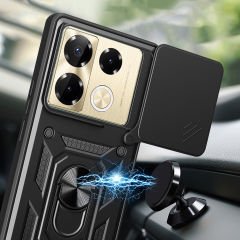 İnfinix Note 40 Pro Kılıf Magnetik Standlı Kamera Korumalı Sürgülü Vega Kapak