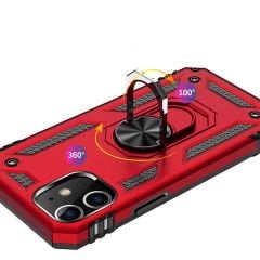 iPhone 12 Mini Kılıf Vega Tank Sert Yüzüklü Standlı Zırh Koruma Kapak