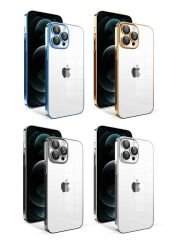 iPhone 12 Pro Max Kılıf Kamera Korumalı Renkli Çerçeveli Garaj Kapak