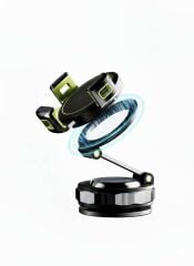 Ultra Güçlü Mıknatıslı Magsafe Uyumlu Çift Fonksiyonlu Akrobat Katlanır Araç İçi Telefon Tutucu Ayna-Cam-Düz Zeminler İçin