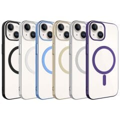 iPhone 15 Kılıf Wireless Şarj Özellikli Pixel Magsafe Kapak