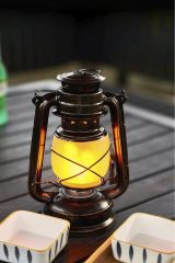 Nostaljik Retro Şarjlı Led Gaz Lambası Görünümlü Gece Lambası