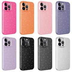 iPhone 12 Pro Max Kılıf Kamera Korumalı Simli Lüks Koton Kapak