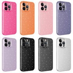 iPhone 12 Pro Max Kılıf Kamera Korumalı Simli Lüks Koton Kapak