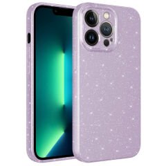 iPhone 12 Pro Max Kılıf Kamera Korumalı Simli Lüks Koton Kapak