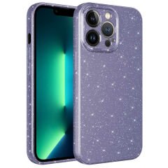 iPhone 12 Pro Max Kılıf Kamera Korumalı Simli Lüks Koton Kapak