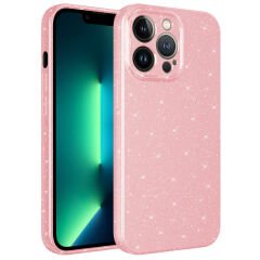 iPhone 12 Pro Max Kılıf Kamera Korumalı Simli Lüks Koton Kapak