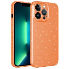 iPhone 12 Pro Max Kılıf Kamera Korumalı Simli Lüks Koton Kapak