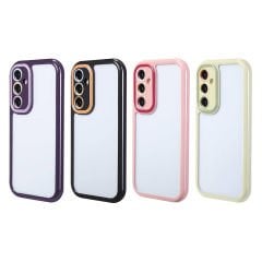 Samsung Galaxy A55 Kılıf Kamera Korumalı Renkli Kenar ve Çerçeve Tasarımlı Vitamin Kapak