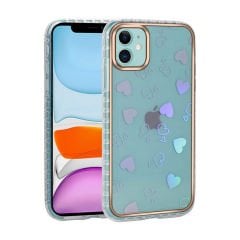 iPhone 11 Kılıf Desenli Parlayan Transparan Avva Kapak