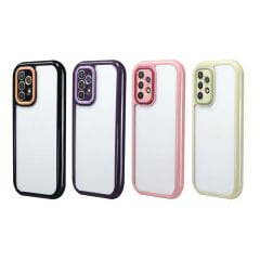 Samsung Galaxy A32 4G Kılıf Kamera Korumalı Renkli Kenar ve Çerçeve Tasarımlı Vitamin Kapak