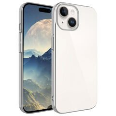 iPhone 15 Kılıf Sert PC Renkli Çerçeveli Riksos Kapak