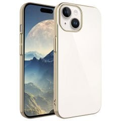 iPhone 15 Kılıf Sert PC Renkli Çerçeveli Riksos Kapak