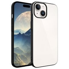 iPhone 15 Kılıf Sert PC Renkli Çerçeveli Riksos Kapak