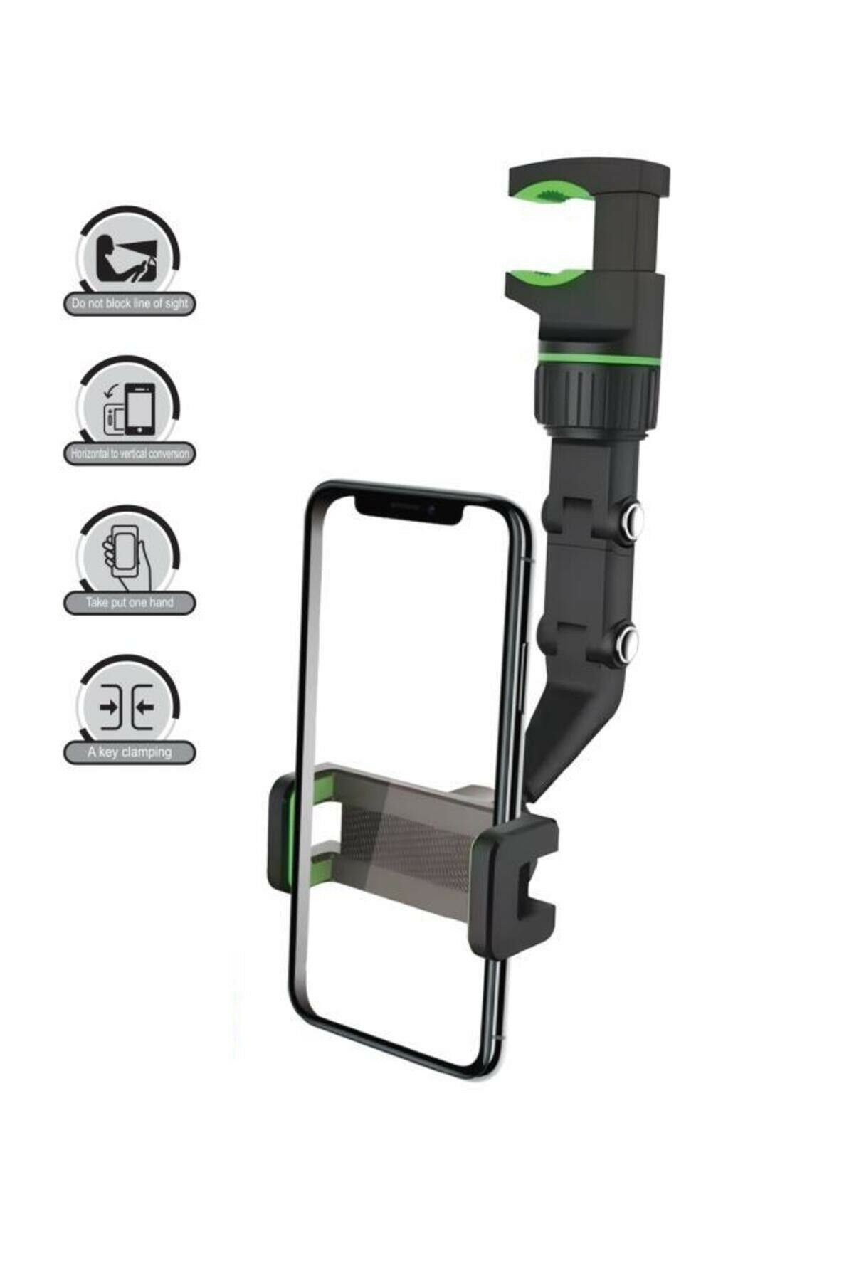 014 360° Telefon Tutucu Dikiz Aynası Evrensel 360° Dönen Araba Telefon Tutucusu