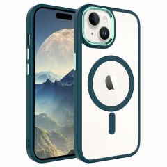iPhone 15 Kılıf Wireless Şarj Özellikli Krom Magsafe Silikon Kapak Kılıf