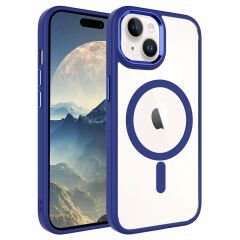 iPhone 15 Kılıf Wireless Şarj Özellikli Krom Magsafe Silikon Kapak Kılıf