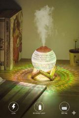 Hava Nemlendiricisi Rgb Işıklı Ahşap Standlı Kristal Görünümlü Top H10