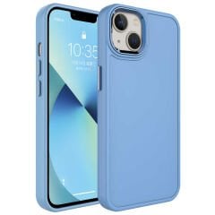 iPhone 14 Plus Kılıf Metal Çerçeve ve Buton Tasarımlı Sert Botox Kapak