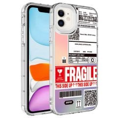 iPhone 11 Kılıf Kamera Korumalı Renkli Desenli Sert Silikon Korn Kapak