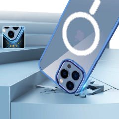 iPhone 14 Kılıf Wireless Şarj Özellikli Krom Magsafe Silikon Kapak