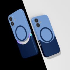 iPhone 16 Plus Kablosuz Şarj Destekli Kılıf Mıknatıslı Duble Kapak