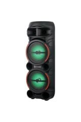 2058 Çift Kablosuz Mikrofonlu RGB Ledli Taşınabilir Bluetooth Hoparlör Parti Speaker FM / USB / TF