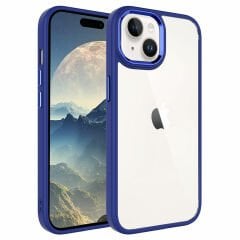 iPhone 15 Kılıf Krom Renkli Silikon Kenarlı Kapak Kılıf