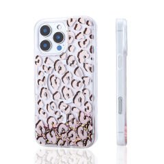 iPhone 16 Pro Kılıf Sıvılı Simli Baskılı Şeffaf Arka Yüzey Mossa Silikon Kapak