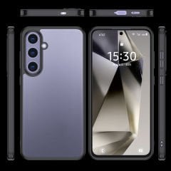 Samsung Galaxy S25 Kılıf Kamera Korumalı Şeffaf Arka Yüzey New Roll Kapak