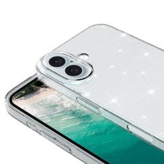 iPhone 16 Plus Kılıf Magsafe Şarj Özellikli Parlayan Simli Şeffaf Redos Kapak