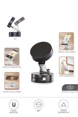 JX-054 Siyah Manyetik 180 Derece Dönebilen Plastik Telefon Tutucu