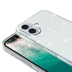 iPhone 16 Kılıf Magsafe Şarj Özellikli Parlayan Simli Şeffaf Redos Kapak