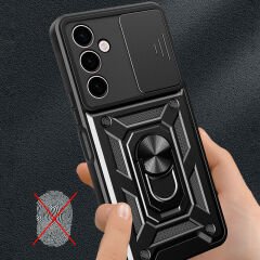 Samsung Galaxy A24 Kılıf Magnetik Standlı Kamera Korumalı Sürgülü Vega Kapak