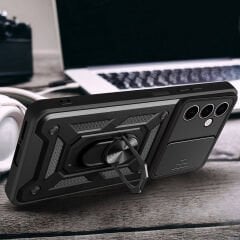 Samsung Galaxy A24 Kılıf Magnetik Standlı Kamera Korumalı Sürgülü Vega Kapak