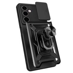 Samsung Galaxy A24 Kılıf Magnetik Standlı Kamera Korumalı Sürgülü Vega Kapak