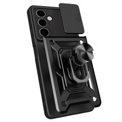 Samsung Galaxy A24 Kılıf Magnetik Standlı Kamera Korumalı Sürgülü Vega Kapak