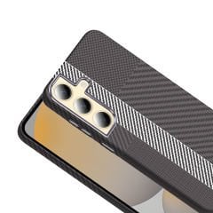 Samsung Galaxy S24 Kılıf Kablosuz Şarj Özellikli Karbon Fiber Görünümlü Gros Kapak