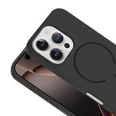 iPhone 16 Pro Max Kılıf Meta Lansman M-Safe Kamera Korumalı içi Kadife Yumuşak Renkli Süet Silikon