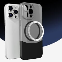 iPhone 14 Pro Max Kablosuz Şarj Destekli Kılıf Mıknatıslı Duble Kapak