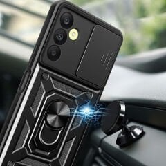 Samsung Galaxy A25 Tank Kılıf Magnetik Standlı Kamera Korumalı Sürgülü Vega Kapak