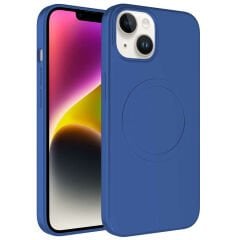 iPhone 14 Plus Kılıf Magsafe Wireless Şarj Özellikli Pastel Renk Silikon Plas Kapak